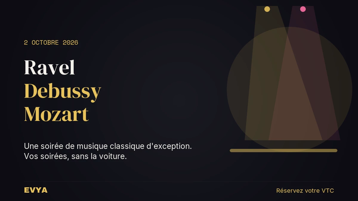 Affiche concert Musicâme France Nancy 2 octobre 2026 : réservez votre VTC privé EVYA pour une soirée classique sereine